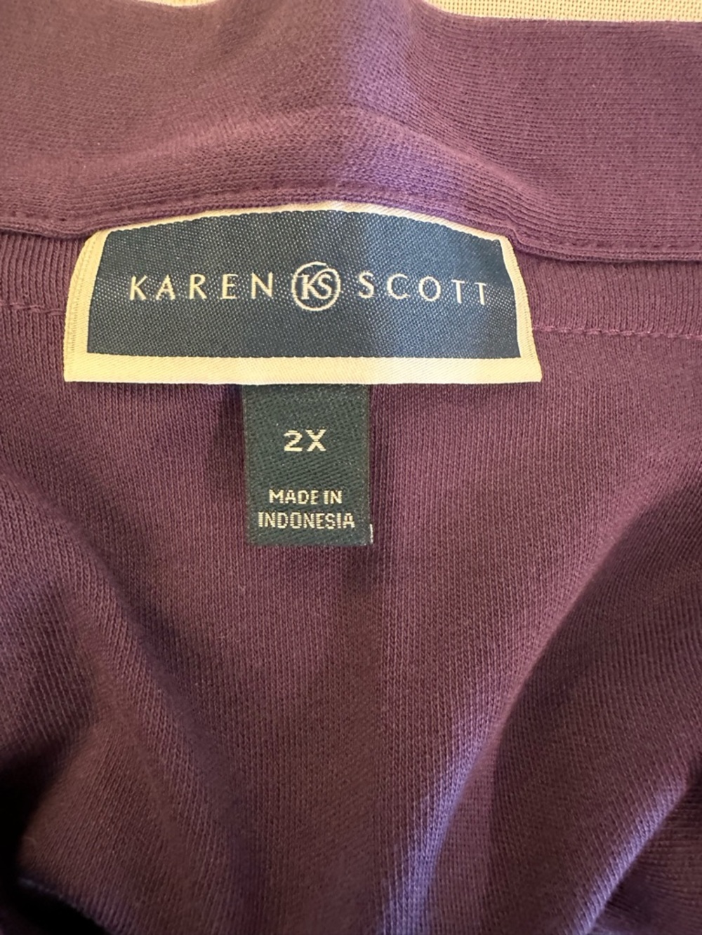 Karen Scott Purple Open-Front Cardigan w/Bling - Picture 4 of 6